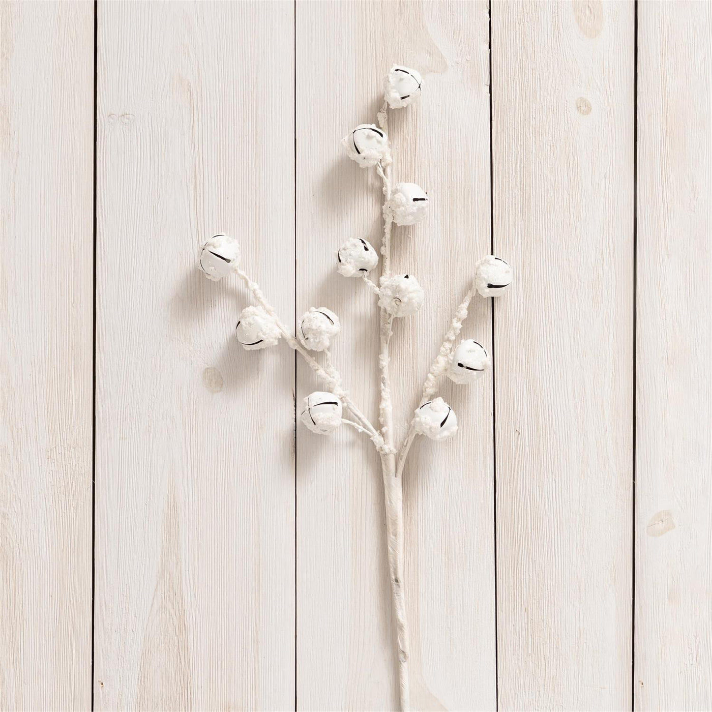 White Bells with White Flocking 24" Spray