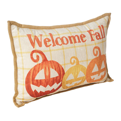 Welcome Fall Jack O' Lanterns 22" Accent Pillow