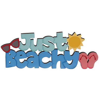 Set of 3 Beach Bum Just Beachy Wooden Word Sitters