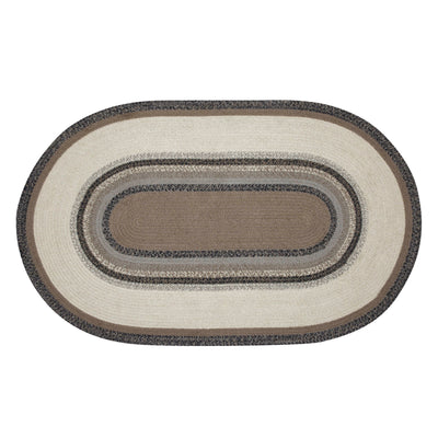 Floral Vine Jute 60" Oval Rug with Pad