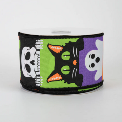 Peek a Boo Halloween Blocks Ribbon 2.5" x 10 Yards