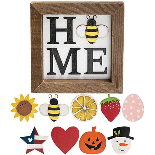 Home Magnetic Sign With Nine Seasonal Magnets