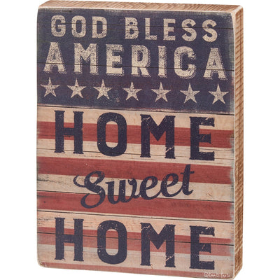 💙 God Bless Home Sweet Home Block Sign