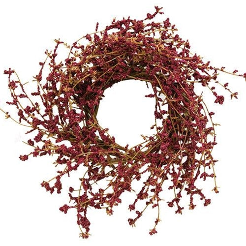 Burgundy Wildflower 12" Small Faux Floral Ring