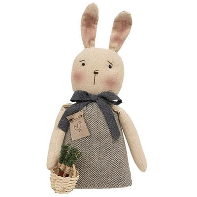 Bunny With Carrot Basket Fabric Figure