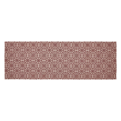 Burgundy Tan Jacquard 36" Table Runner