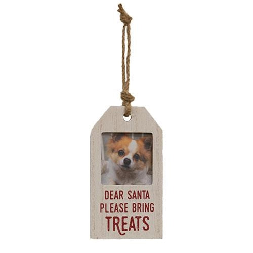 Dear Santa Please Bring Treats Photo Tag Ornament