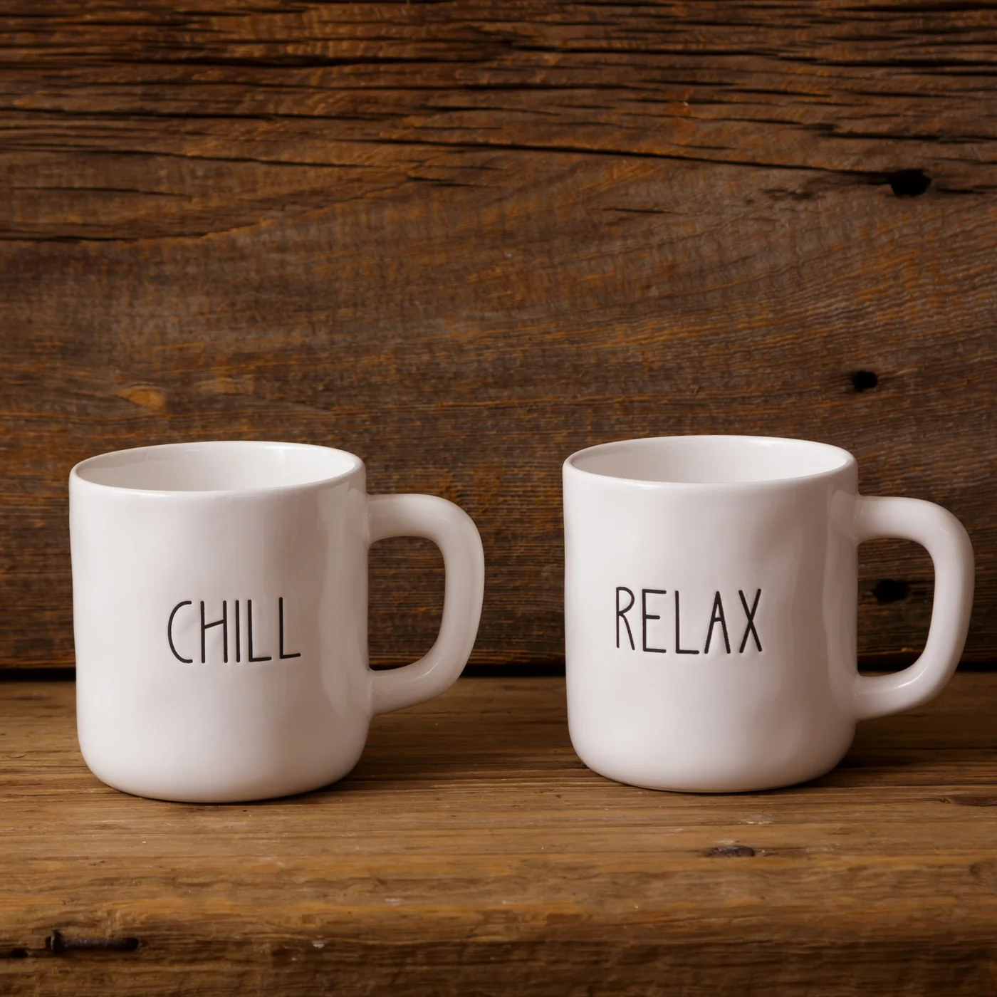 Set of 2 Relax and Chill Ceramic Mugs