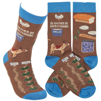 Rather Be Homesteading Fun Novelty Socks