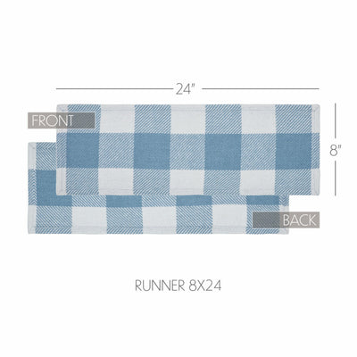 Annie Buffalo Blue Check 24" Table Runner