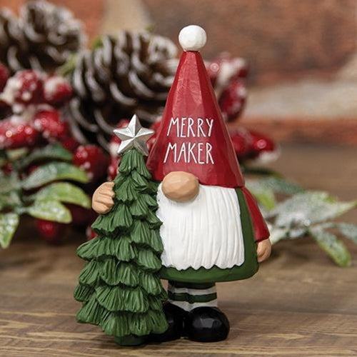 Merry Maker Gnome 4" Resin Christmas Figurine
