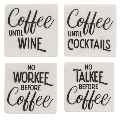 Set of 4 Coffee and Wine Resin Coasters