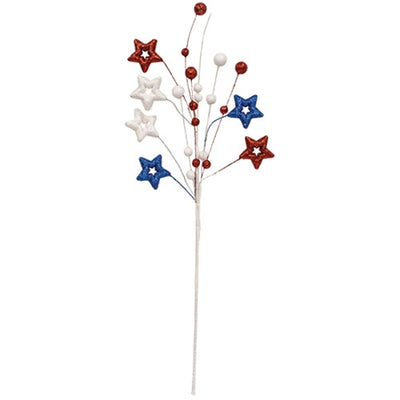 Set of 3 Sparkle Americana Star Spray