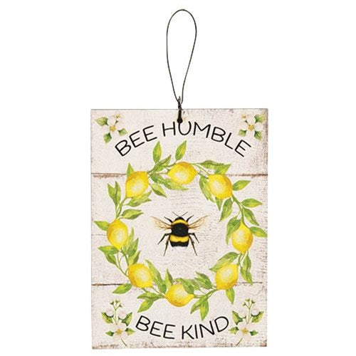 Bee Humble Bee Kind Lemon Wreath Ornament