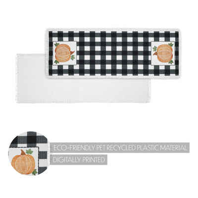 Annie Black Check Pumpkin Table Runner 8" x 24"