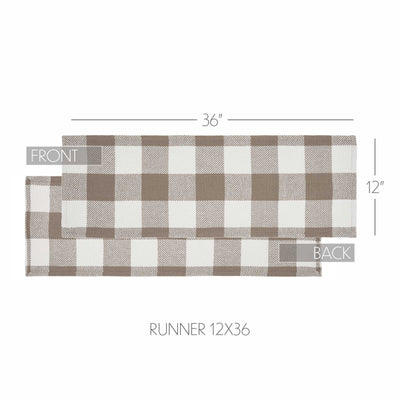 Annie Buffalo Check Portabella 36" Table Runner