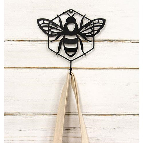 💙 Black Bee Metal Hanger With Hook