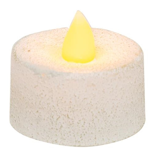 White Cement Timer LED Tealight Candle