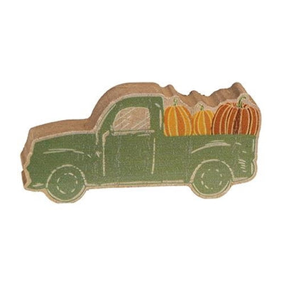Set of 3 Welcome Autumn Green Truck Blocks