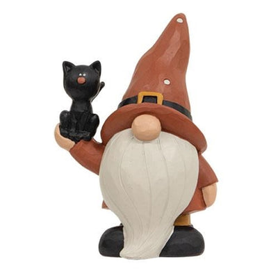 DAY 26 🎃 31 DAYS OF SPOOKYWEEN Halloween Gnome with Black Cat Small Resin Figure