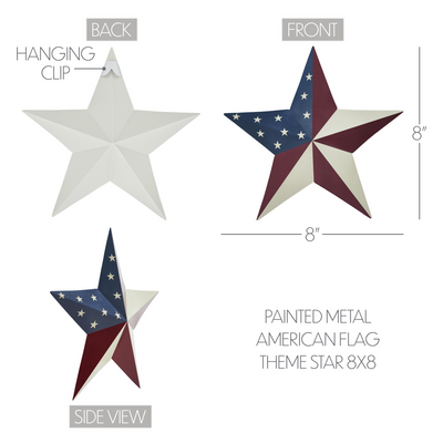 American Flag 8" Metal Star