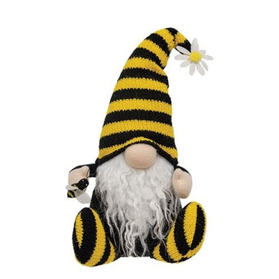 Bee Happy Sitting Gnome Fabric Figure