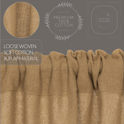 Set of 2 Burlap Natural Panel Curtains 84'' H x 40'' W