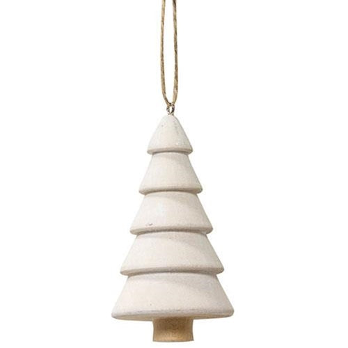 Rustic White Wooden Tree Ornament