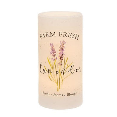 Farm Fresh Lavender LED Pillar Candle 3" x 6"