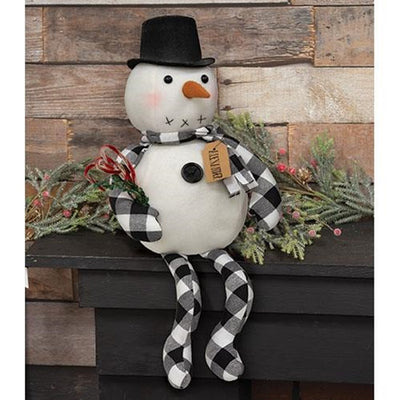 Alexander the Snowman Buffalo Check Fabric Figure