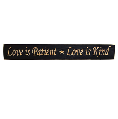 Love Is Patient Love Is Kind 24" Engraved Wooden Sign