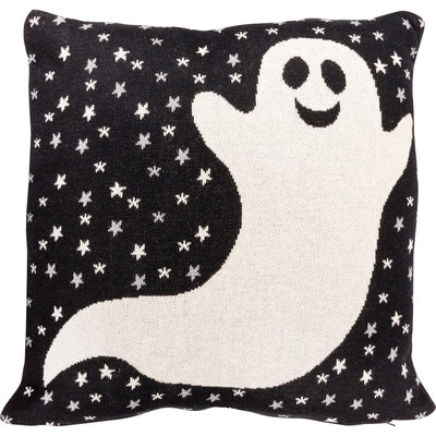 DAY 5 🎃 25 Days of SUMMERWEEN Ghost and Stars 18" Machine Knit Accent Halloween Pillow