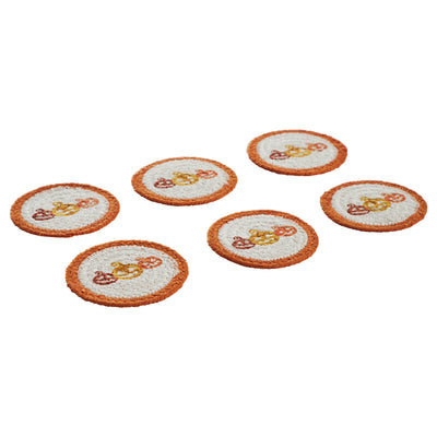 Set of 6 Halloween Jack O' Lantern Stencil Coasters