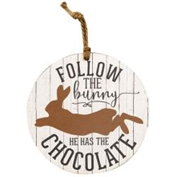 Set of 2 Follow the Bunny He Has the Chocolate Ornaments