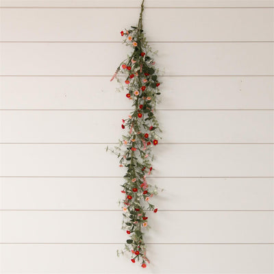 Pink Pop Mini Floral and Greens 58" Faux Floral Garland