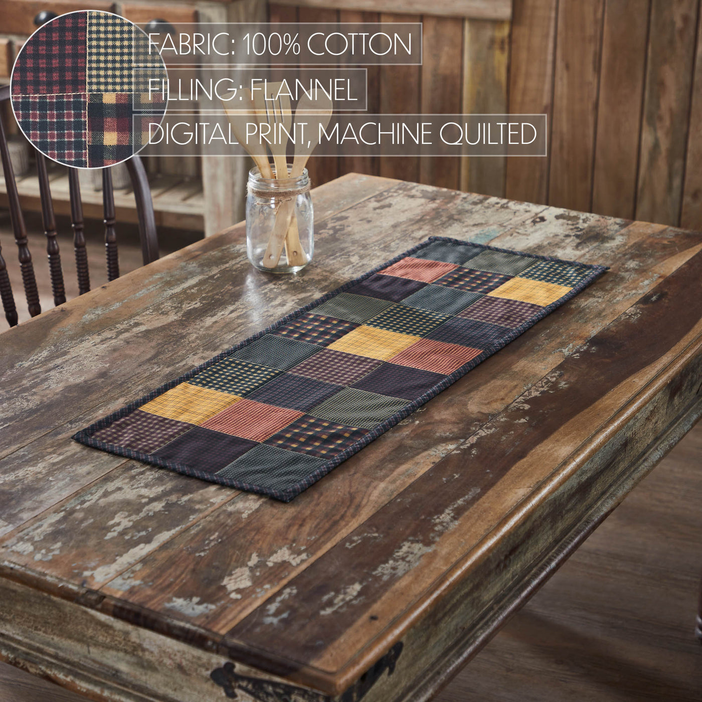 Heritage Farms Quilted 36" Table Runner