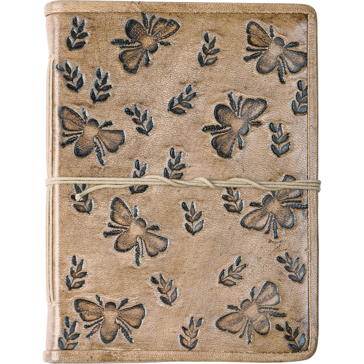 Bee And Floral Leather Covered Journal