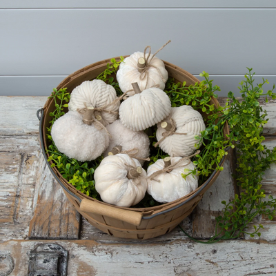 Set of 9 Creamy Soft Fabric Pumpkins