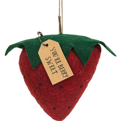 You're Berry Sweet Strawberry Stuffed Felt Ornament