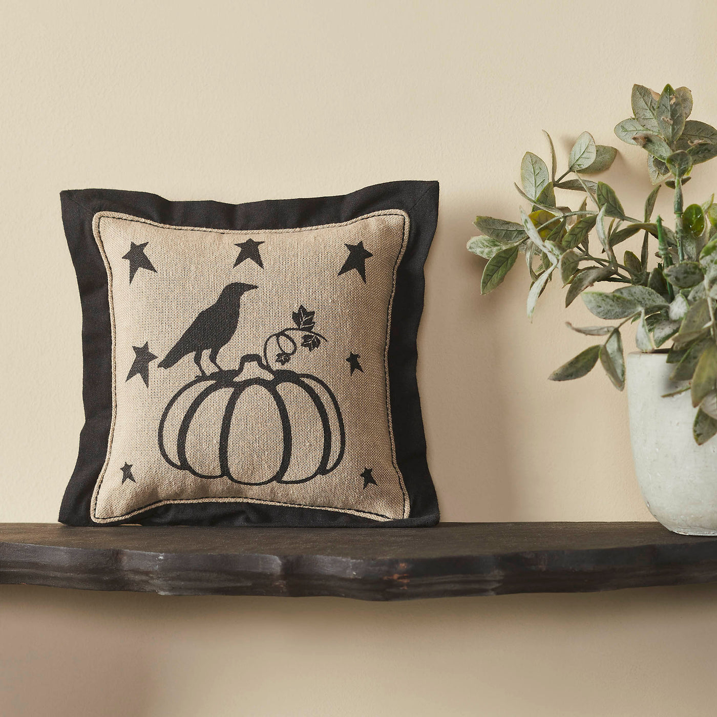Raven Harvest Primitive Pumpkin Mini 6" Pillow