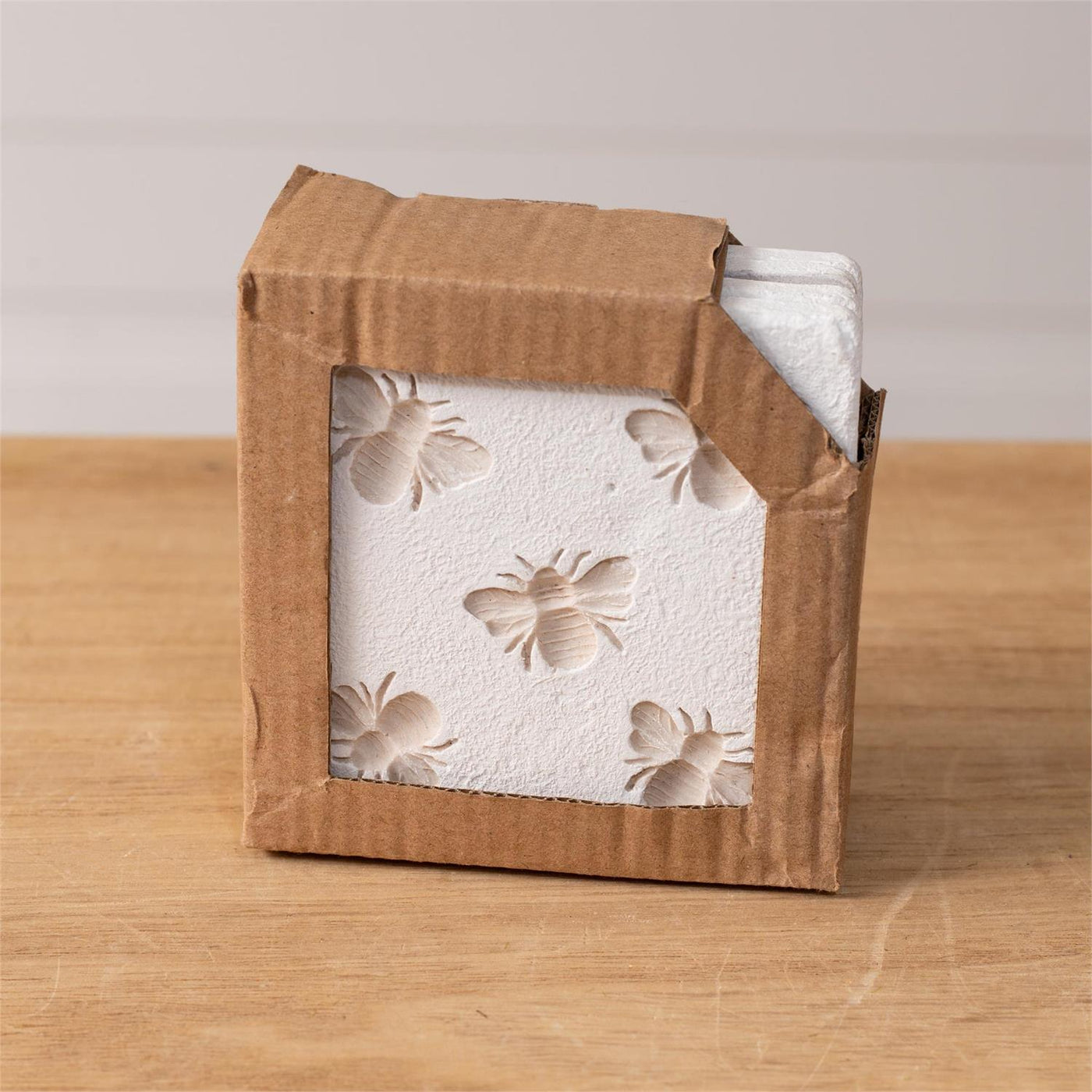 Set of 4 Bee Imprint Resin Coasters