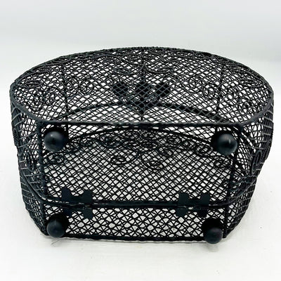 Black Metal Mesh Purse Shaped Container