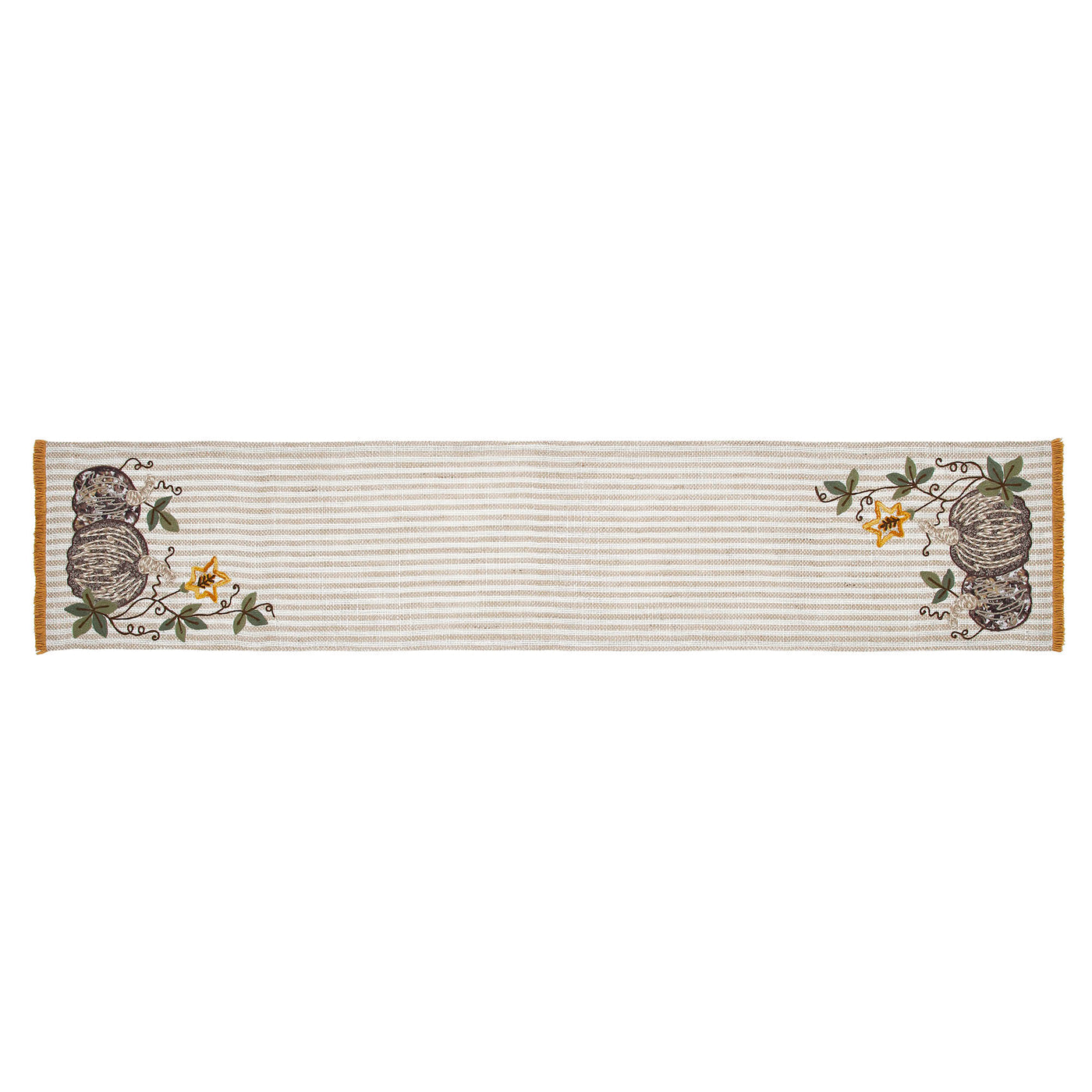 Autumn Pumpkin Patch Stripes 60" Table Runner