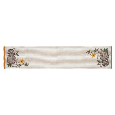 Autumn Pumpkin Patch Stripes 60" Table Runner