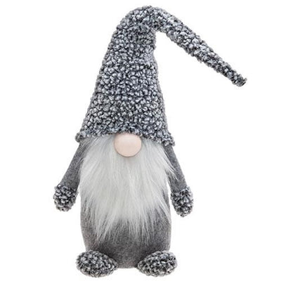 Santa Gnome All Dressed in Gray Fabric Figure