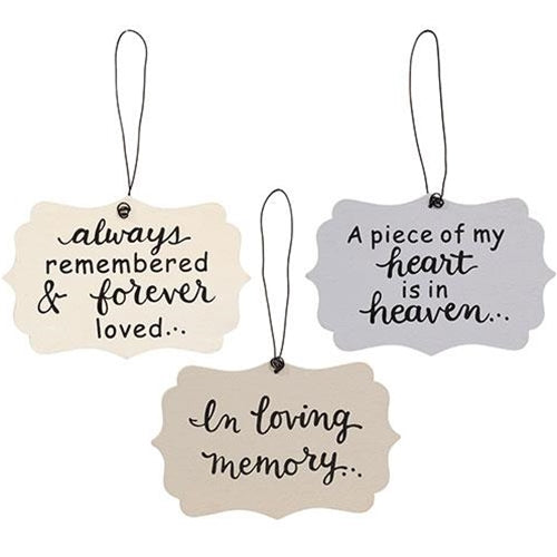 💙 Set of 3 In Loving Memory Ornaments