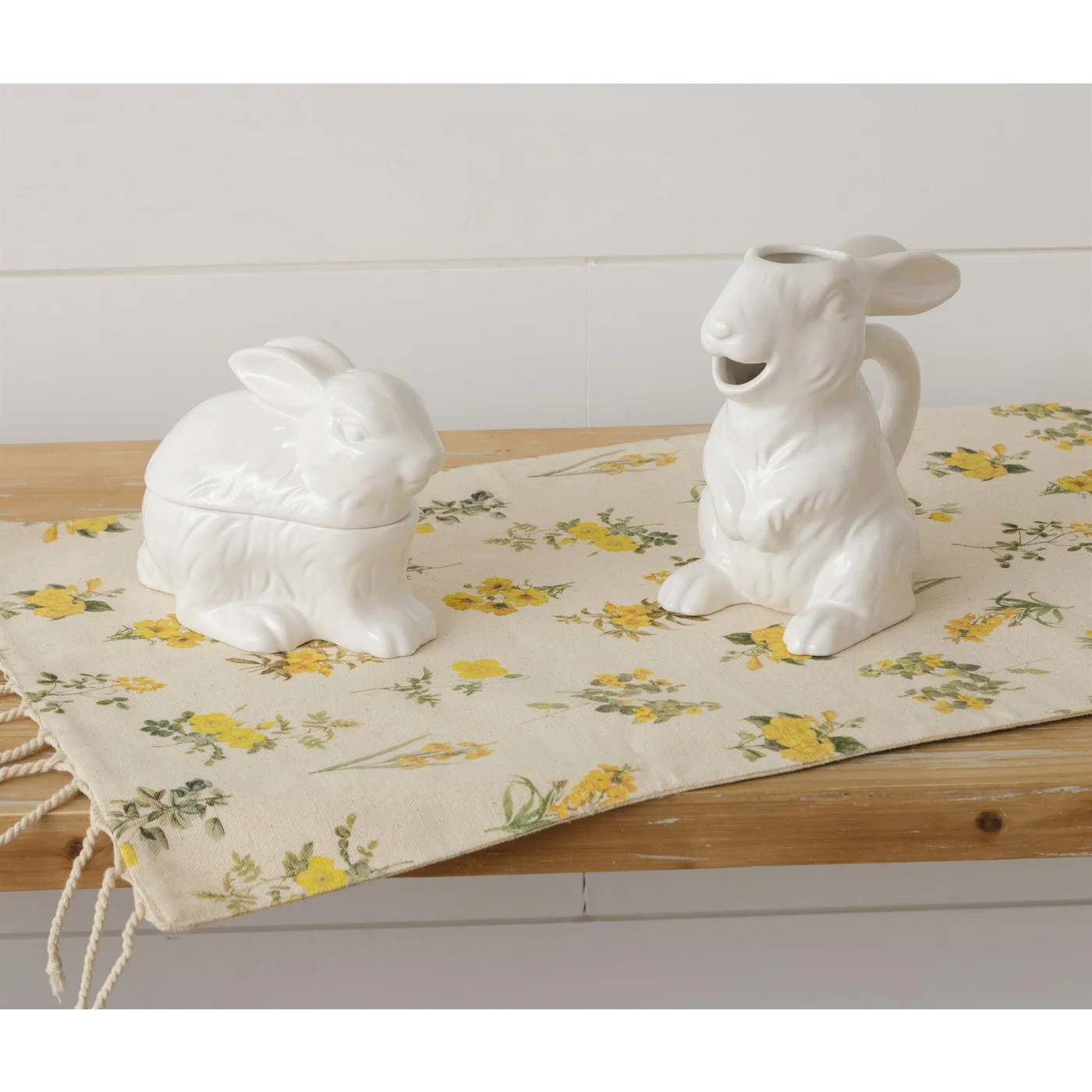 White Rabbit Ceramic Sugar & Creamer Set – Blueberry Lane Shop