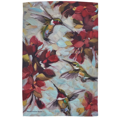 Hummingbirds and Blooms Garden Flag