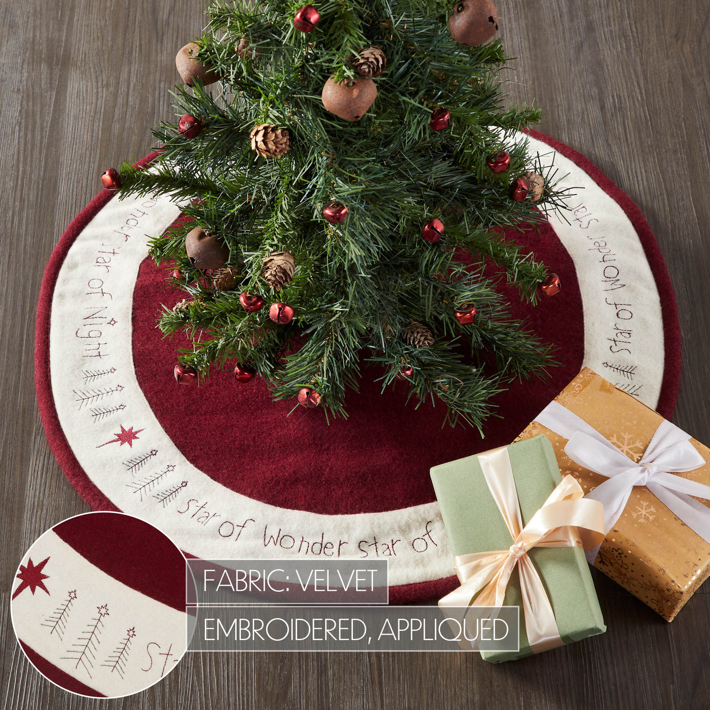 Star of Wonder 24" Diameter Christmas Tree Skirt