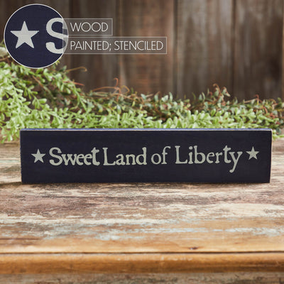 Sweet Land Of Liberty Blue 13" Wooden Sign